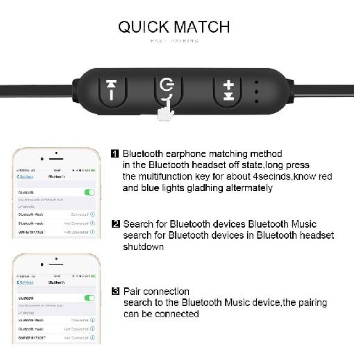 Magnetic Attraction Bluetooth Earphone Waterproof Sport Headphone 4.2 with Charging Cable Young Earphones Build-in Mic Headphone