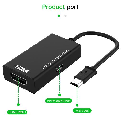 Micro USB to HDMI A/V TV Adapter Male to Female Cable Wire Converter 1080P for HDTV Smartphones Tablets