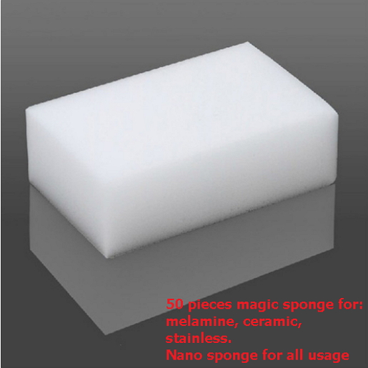 50 pieces Magic Sponge Eraser Melamine, Ceramic, Stainless, All usage. Cleaner For Kitchen, Bathroom Nano Sponge.