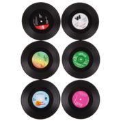 6 Pcs/set Retro Vinyl Drink Coasters Placemat