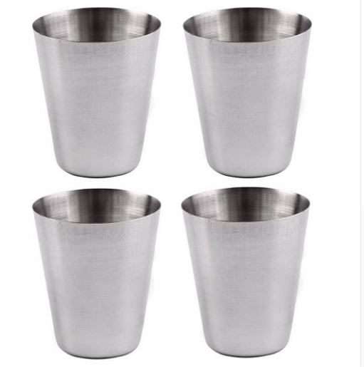 4 Pieces 70ML Stainless Steel Cup With Barrel Faux Leather Bag