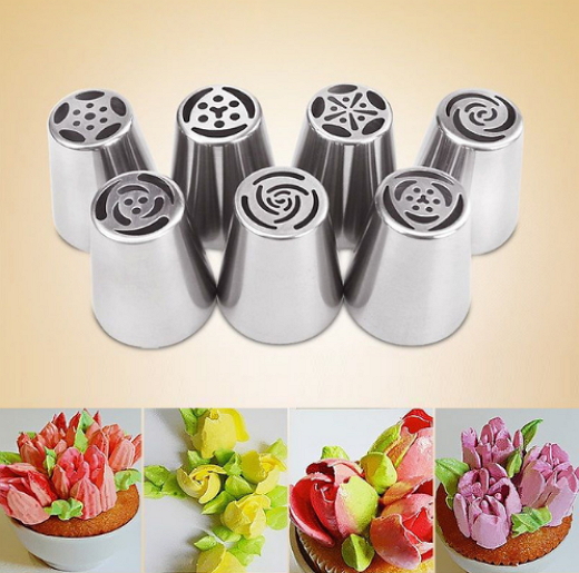 7Pcs/set Russian Tulip Icing Piping Nozzles Cake Decoration Tips 3d printer nozzle Biscuits Sugarcraft Pastry Baking Tool DIY