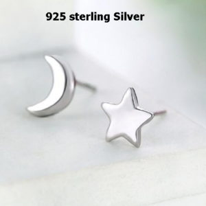 925 sterling silver high quality moon & star