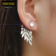 Angel Wings Stud Earrings Inlaid Crystal Earring