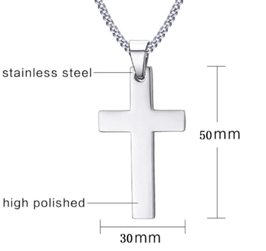 Pendant Cross Solid Gold Chain Necklaces
