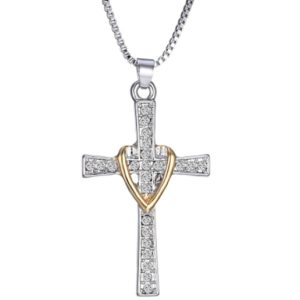 Cross Pendant Necklace Heart Fashion Christian Jewelry