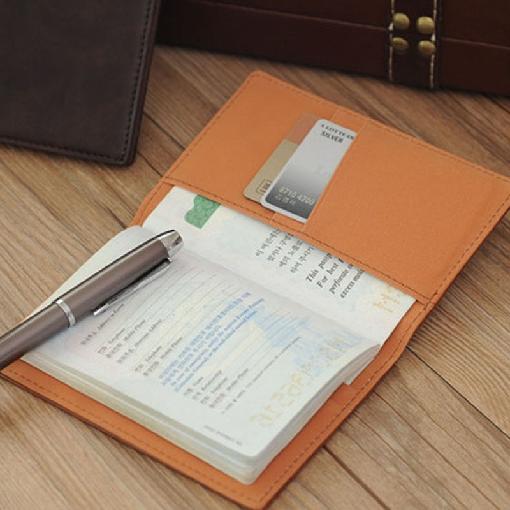 the Cover of Passport Cover Casual Business Card Holder Men Credit Card ID Holders Leather Card Bag